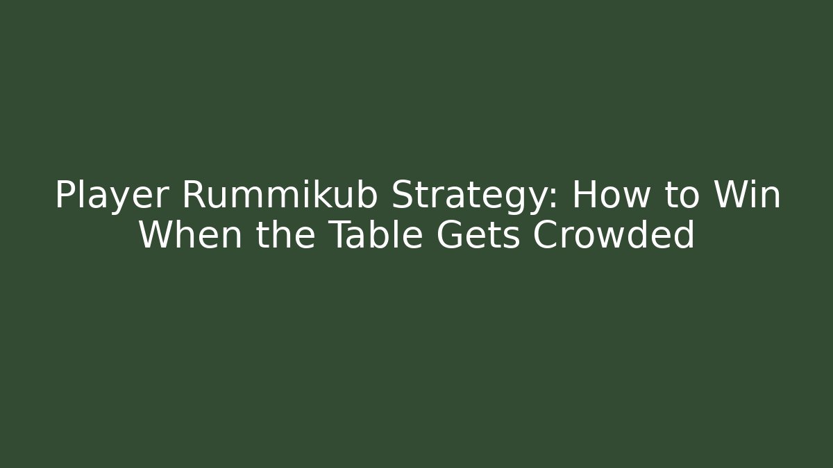 Player Rummikub Strategy: How to Win When the Table Gets Crowded