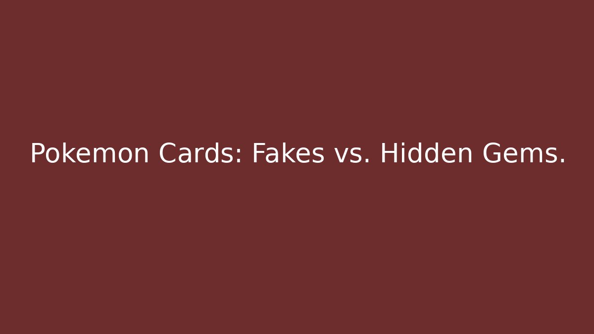 Pokemon Cards: Fakes vs. Hidden Gems.