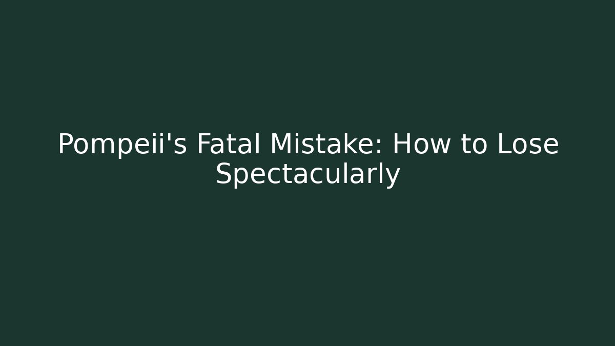 Pompeii's Fatal Mistake: How to Lose Spectacularly