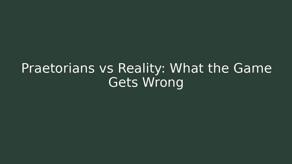 Praetorians vs Reality: What the Game Gets Wrong
