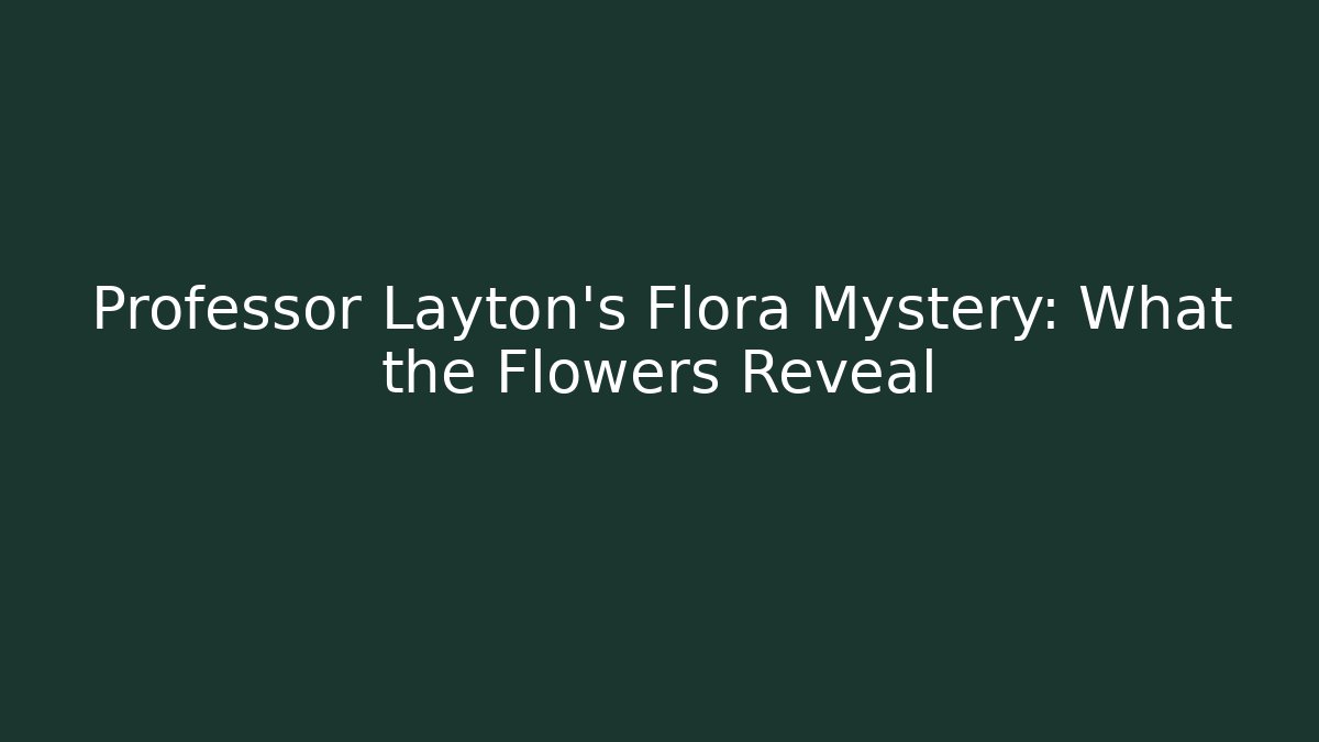 Professor Layton's Flora Mystery: What the Flowers Reveal