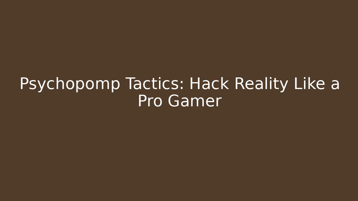 Psychopomp Tactics: Hack Reality Like a Pro Gamer - Felix Cat Insurance