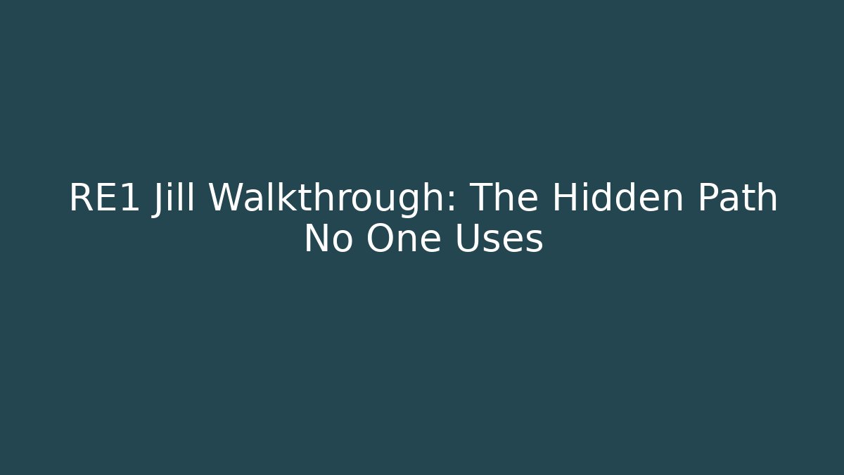 RE1 Jill Walkthrough: The Hidden Path No One Uses
