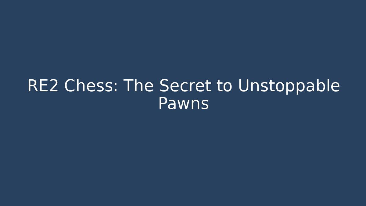 RE2 Chess: The Secret to Unstoppable Pawns