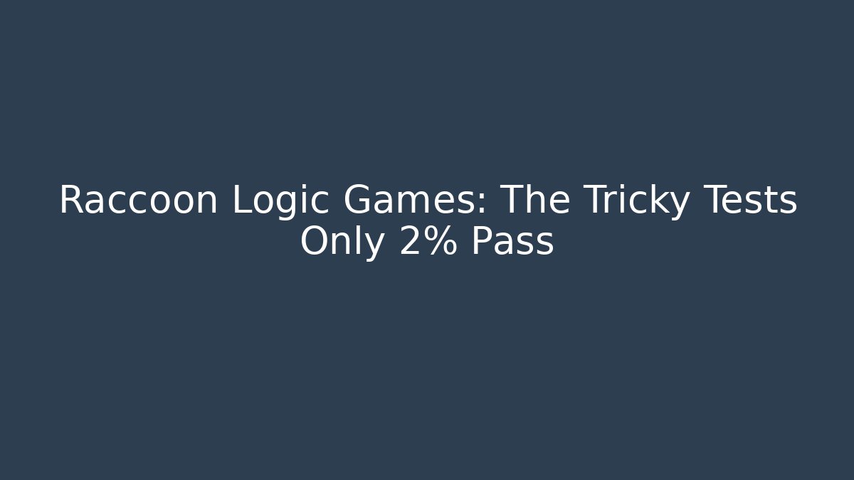 Raccoon Logic Games: The Tricky Tests Only 2% Pass