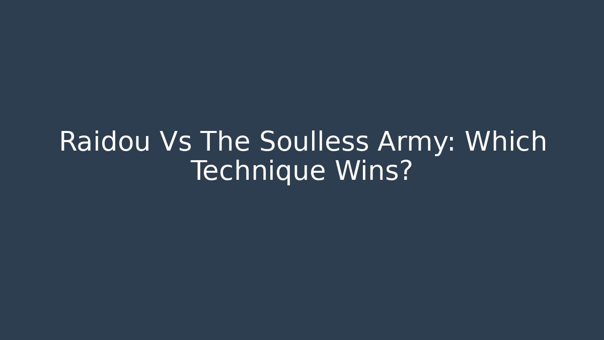 Raidou Vs The Soulless Army: Which Technique Wins?