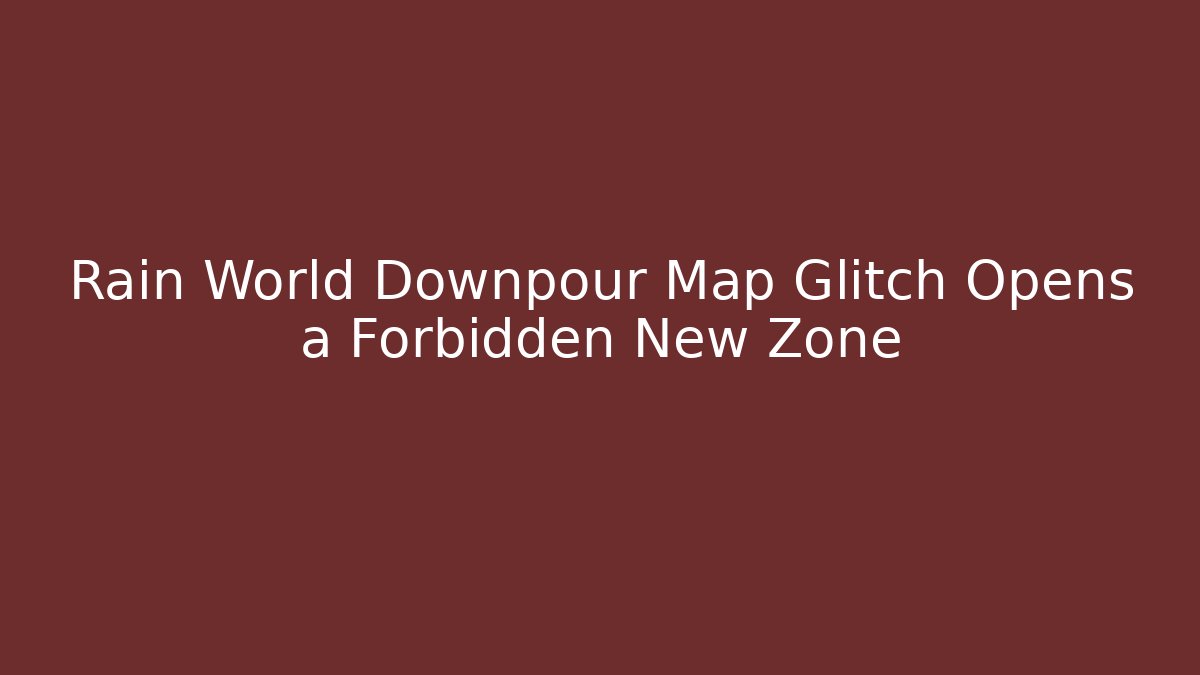 Rain World Downpour Map Glitch Opens a Forbidden New Zone - Felix Cat Insurance