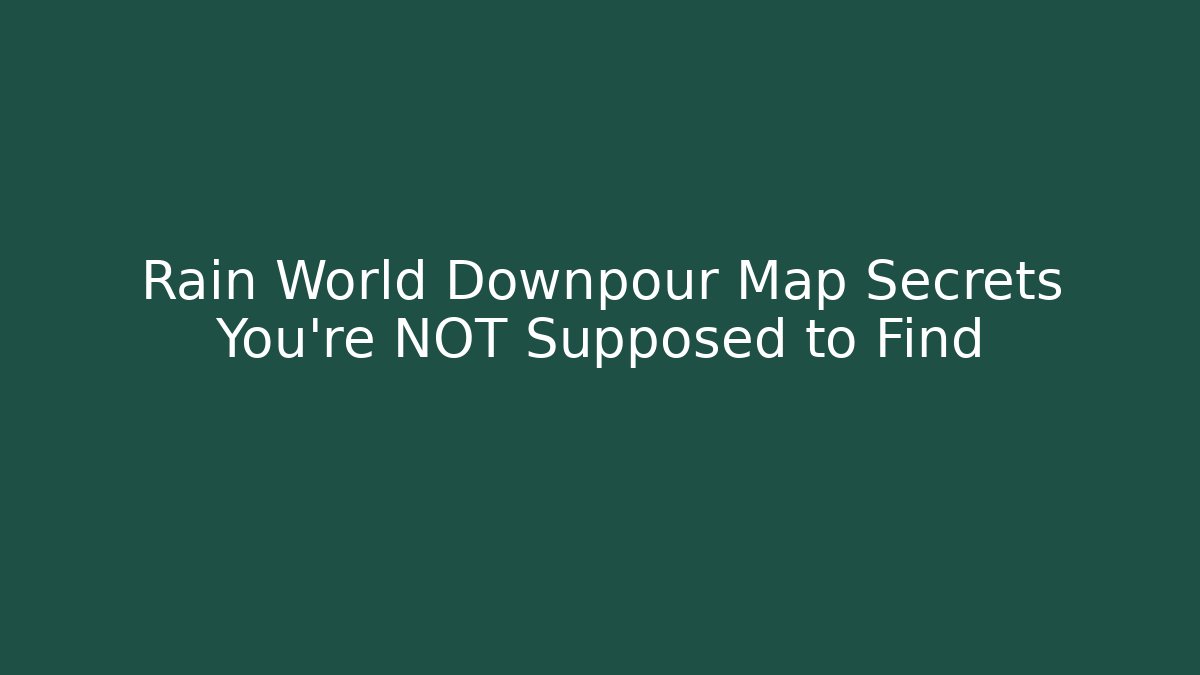 Rain World Downpour Map Secrets You're NOT Supposed to Find