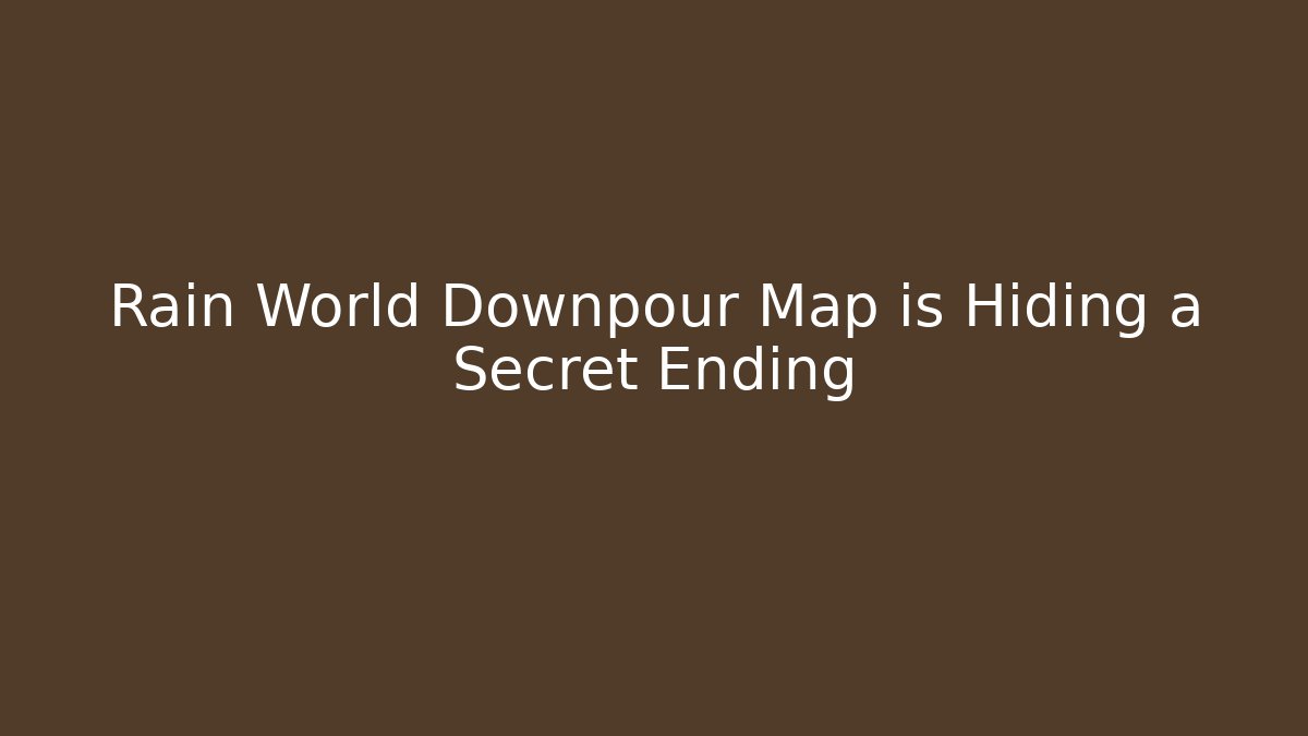 Rain World Downpour Map is Hiding a Secret Ending