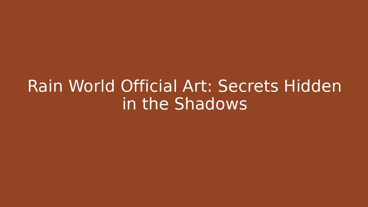 Rain World Official Art: Secrets Hidden in the Shadows - Felix Cat Insurance