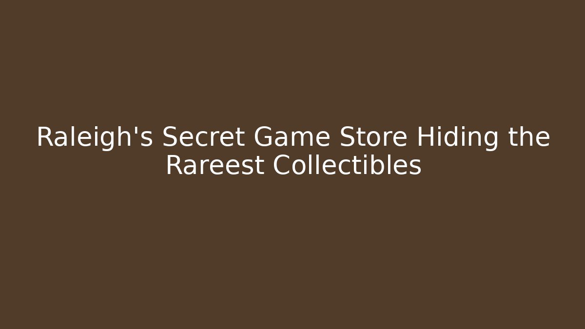 Raleigh's Secret Game Store Hiding the Rareest Collectibles