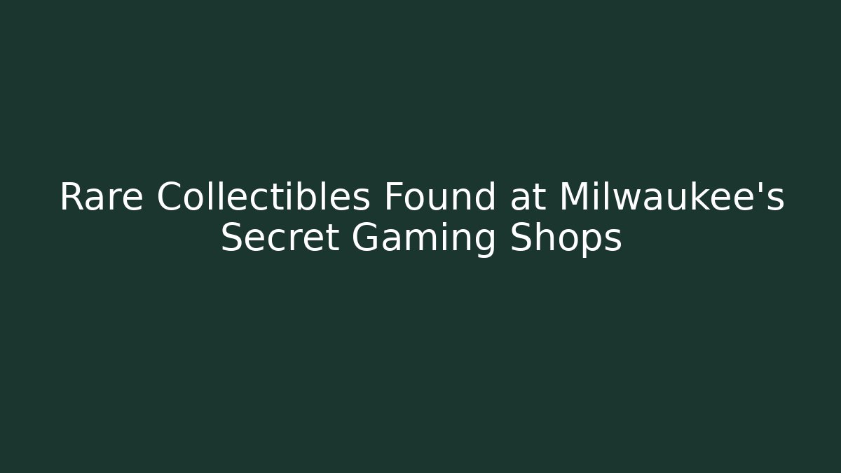 Rare Collectibles Found at Milwaukee's Secret Gaming Shops