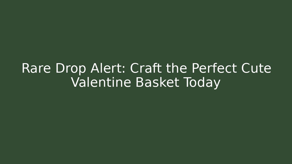 Rare Drop Alert: Craft the Perfect Cute Valentine Basket Today