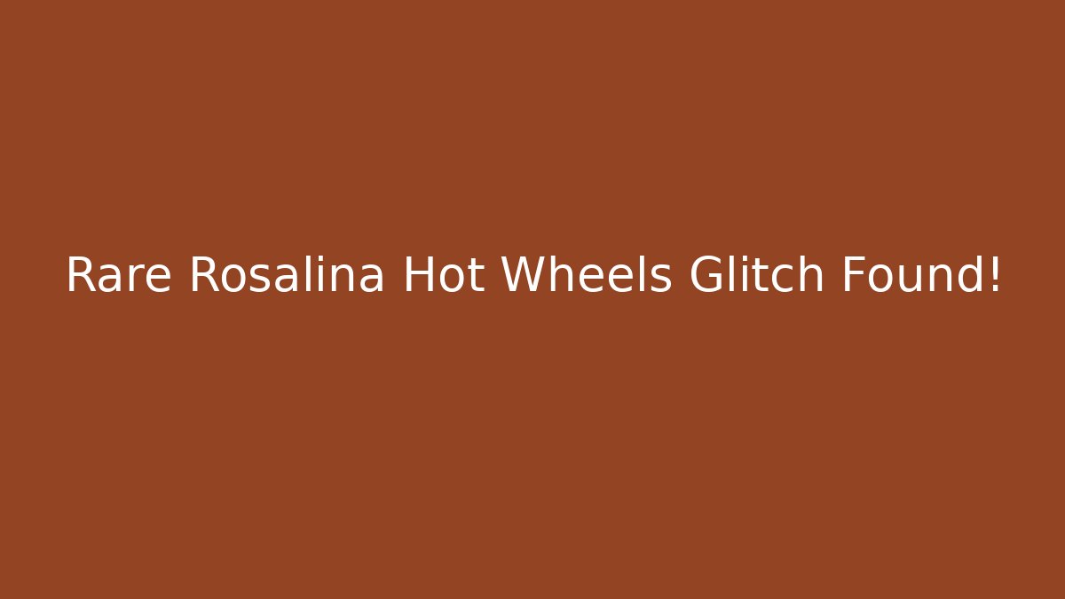 Rare Rosalina Hot Wheels Glitch Found! - Felix Cat Insurance