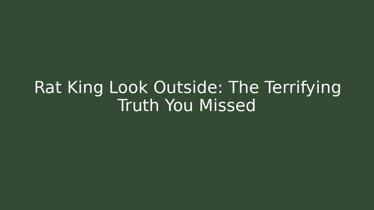 Rat King Look Outside: The Terrifying Truth You Missed