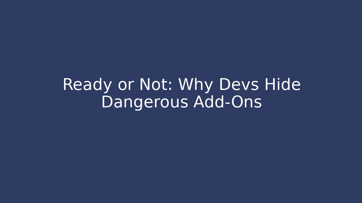 Ready or Not: Why Devs Hide Dangerous Add-Ons