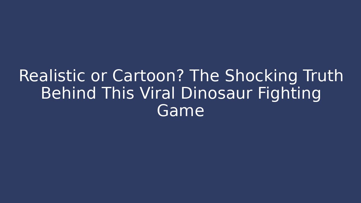Realistic or Cartoon? The Shocking Truth Behind This Viral Dinosaur Fighting Game
