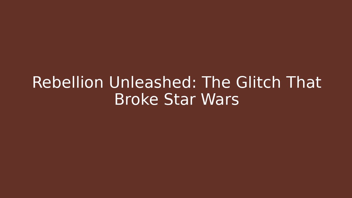 Rebellion Unleashed: The Glitch That Broke Star Wars