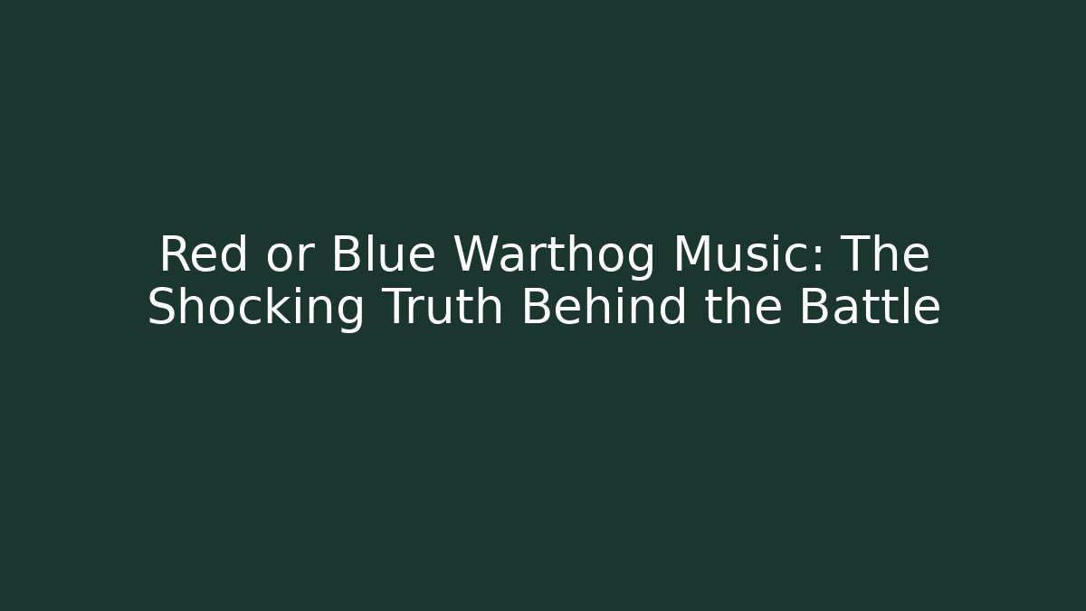 Red or Blue Warthog Music: The Shocking Truth Behind the Battle