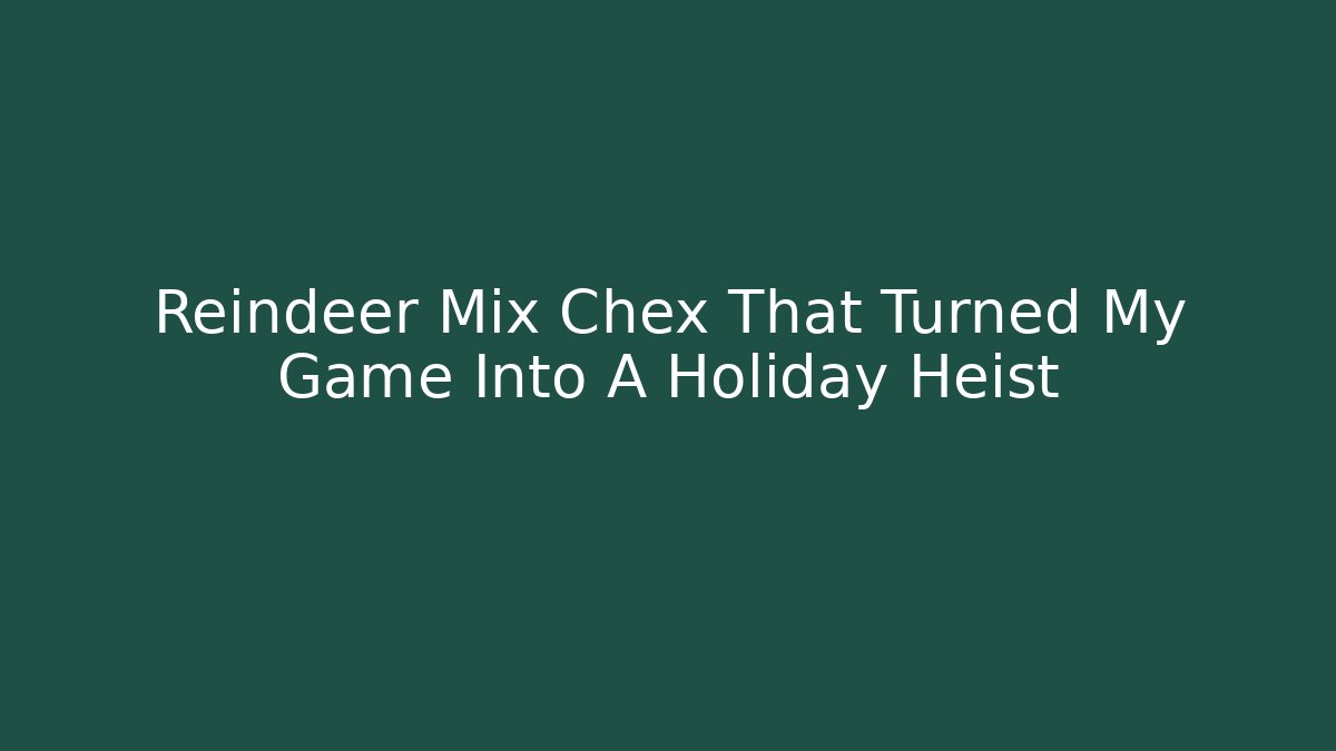 Reindeer Mix Chex That Turned My Game Into A Holiday Heist