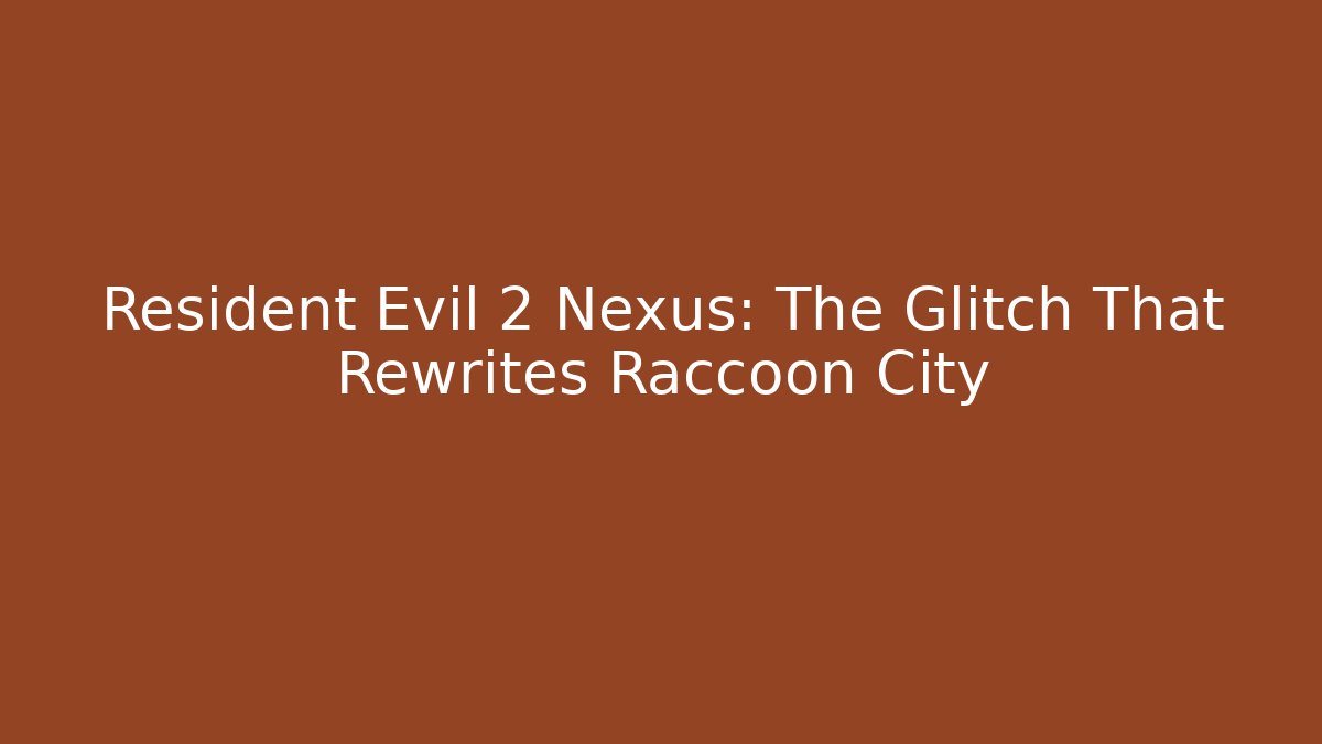 Resident Evil 2 Nexus: The Glitch That Rewrites Raccoon City