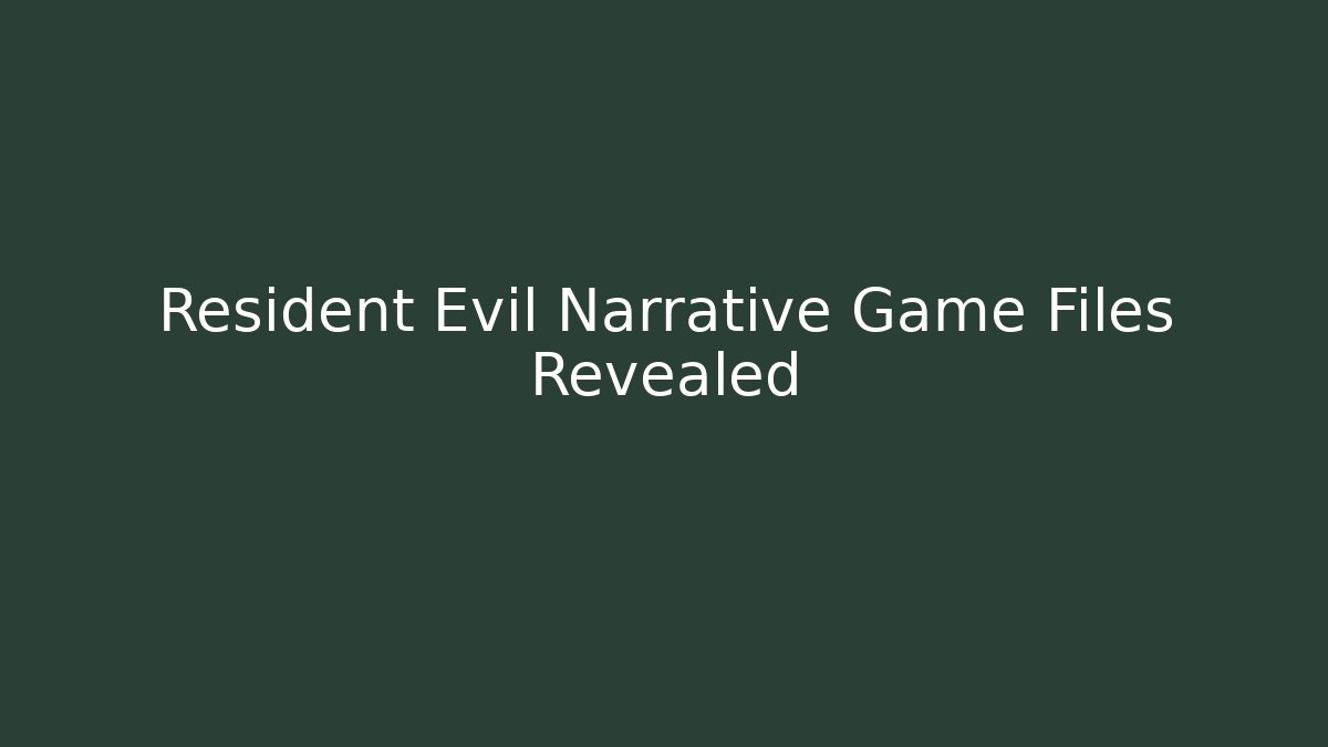 Resident Evil Narrative Game Files Revealed - Felix Cat Insurance