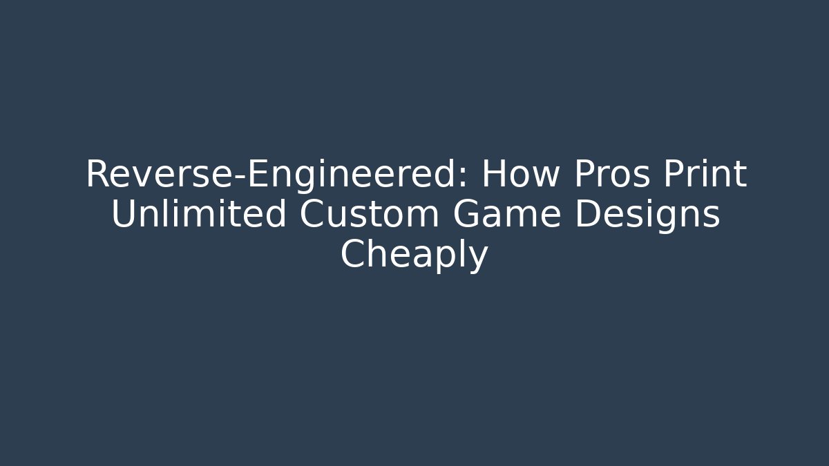 Reverse-Engineered: How Pros Print Unlimited Custom Game Designs Cheaply