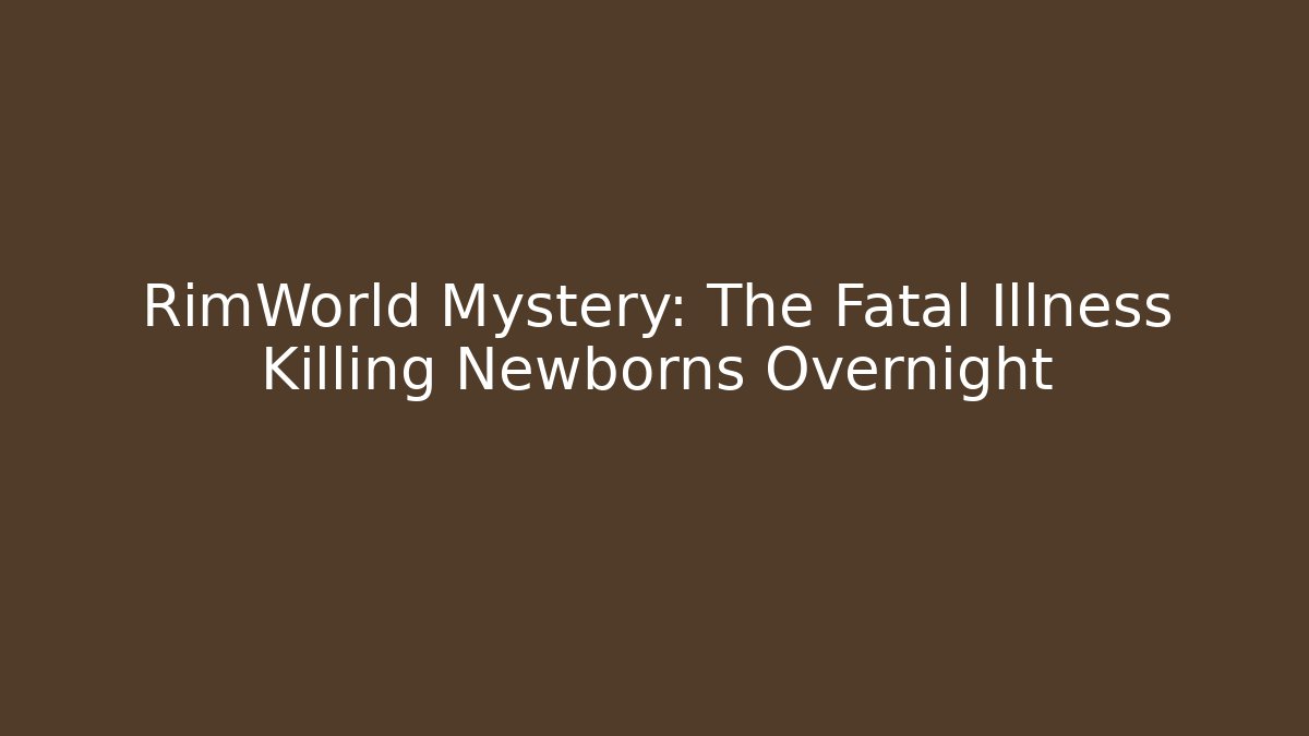 RimWorld Mystery: The Fatal Illness Killing Newborns Overnight