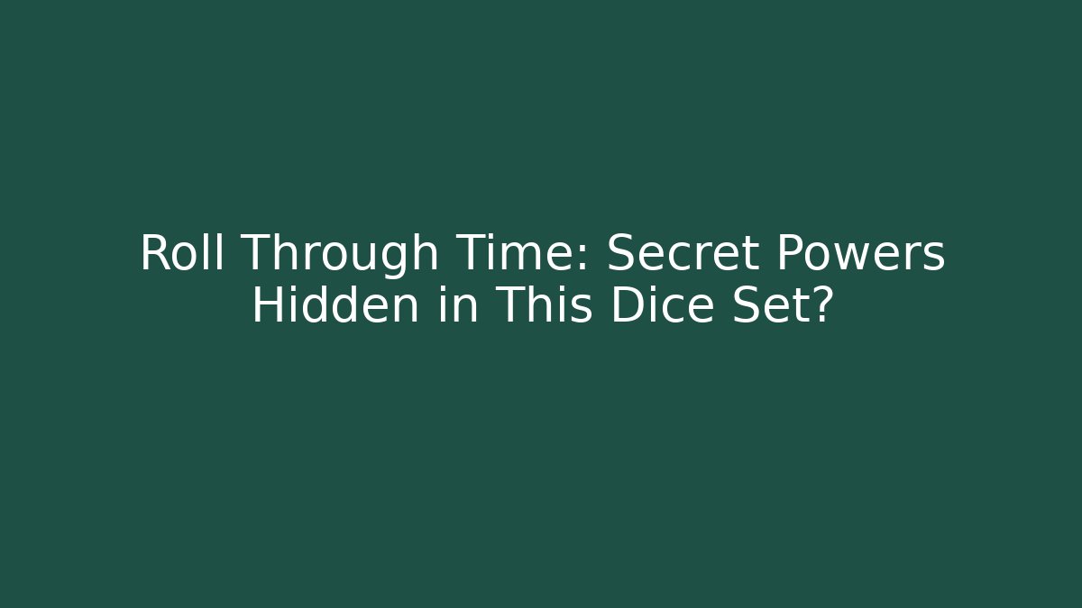 Roll Through Time: Secret Powers Hidden in This Dice Set?