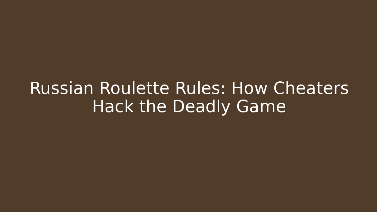 Russian Roulette Rules: How Cheaters Hack the Deadly Game