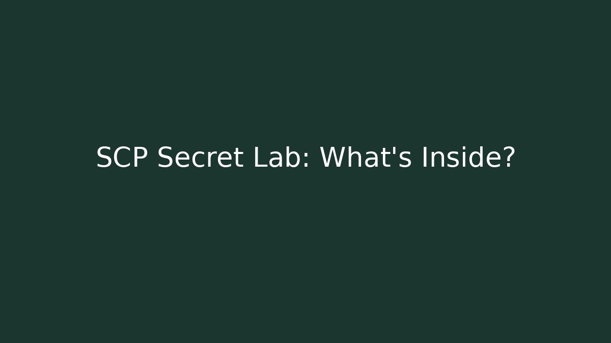 SCP Secret Lab: What's Inside? - Felix Cat Insurance