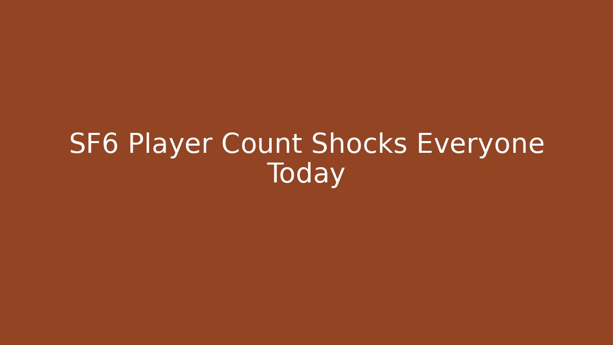 SF6 Player Count Shocks Everyone Today - Felix Cat Insurance