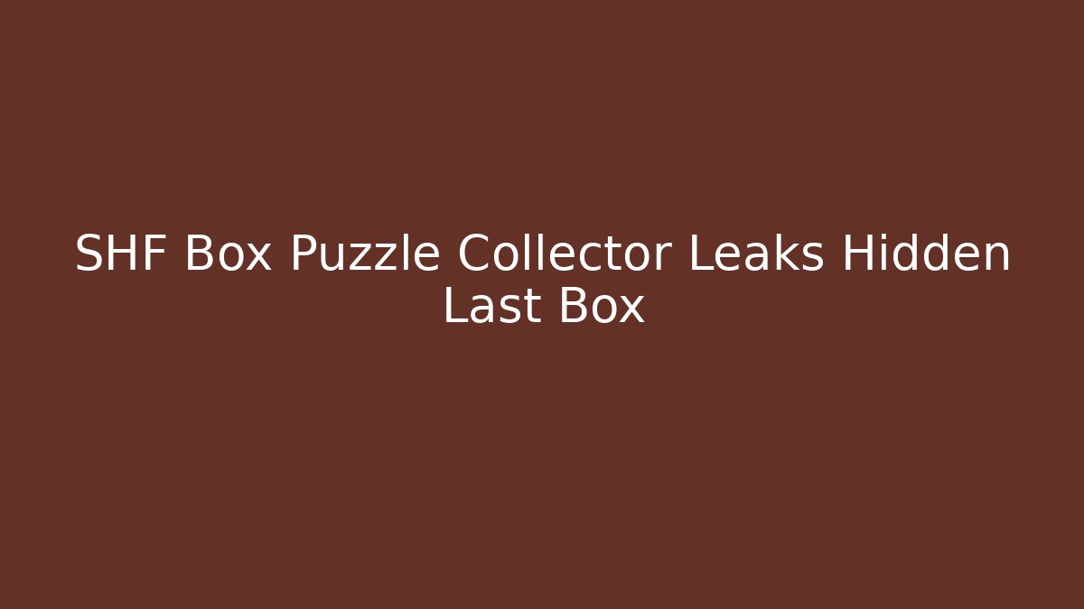 SHF Box Puzzle Collector Leaks Hidden Last Box
