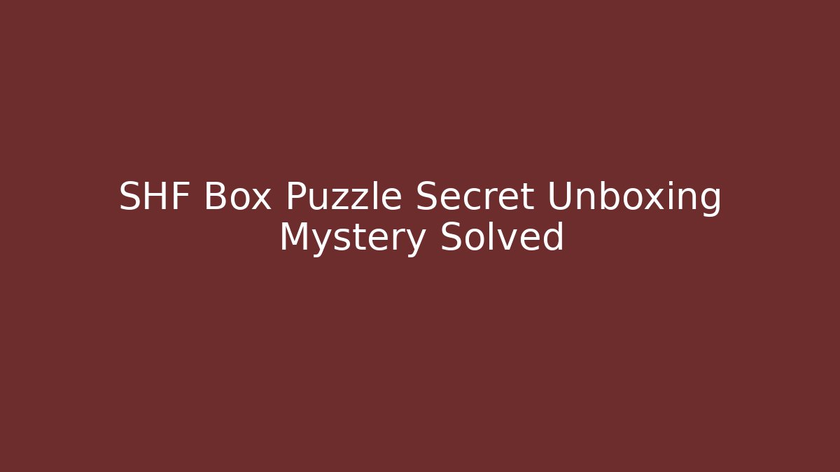 SHF Box Puzzle Secret Unboxing Mystery Solved