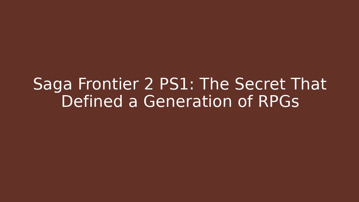 Saga Frontier 2 PS1: The Secret That Defined a Generation of RPGs