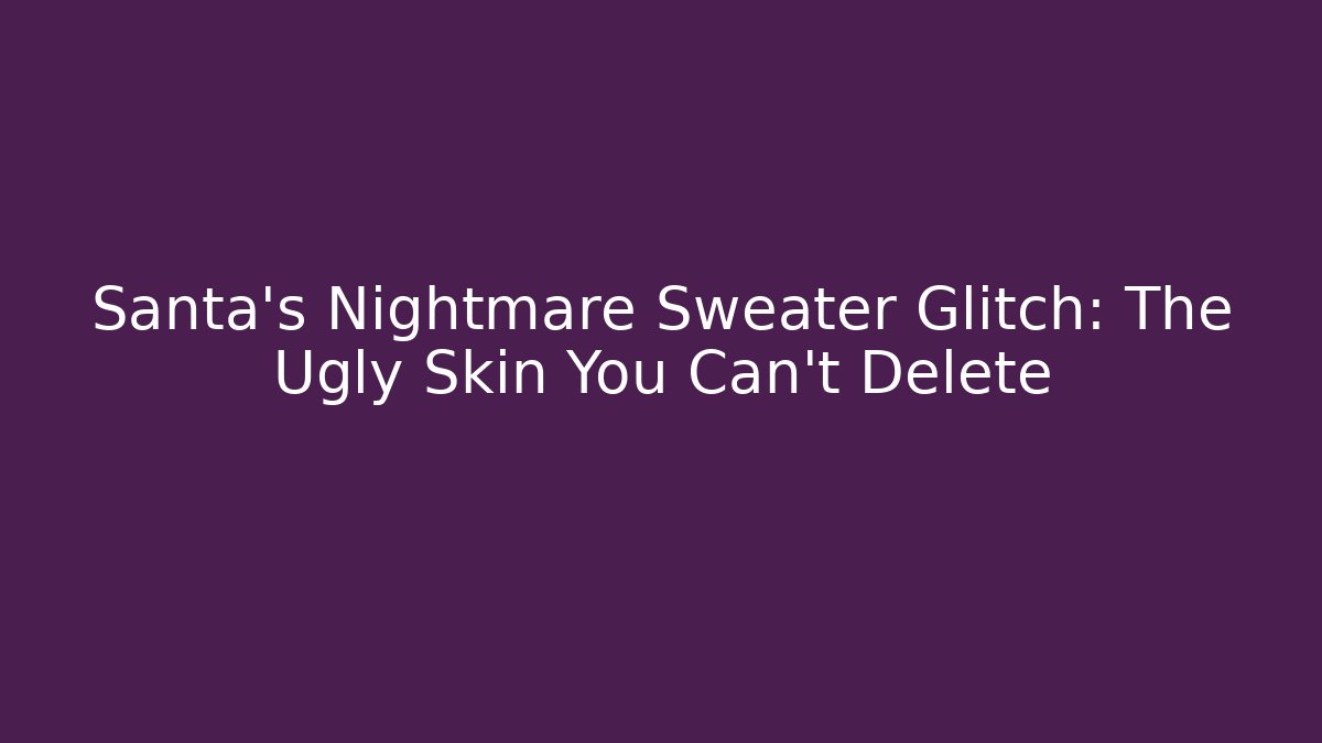 Santa's Nightmare Sweater Glitch: The Ugly Skin You Can't Delete - Felix Cat Insurance