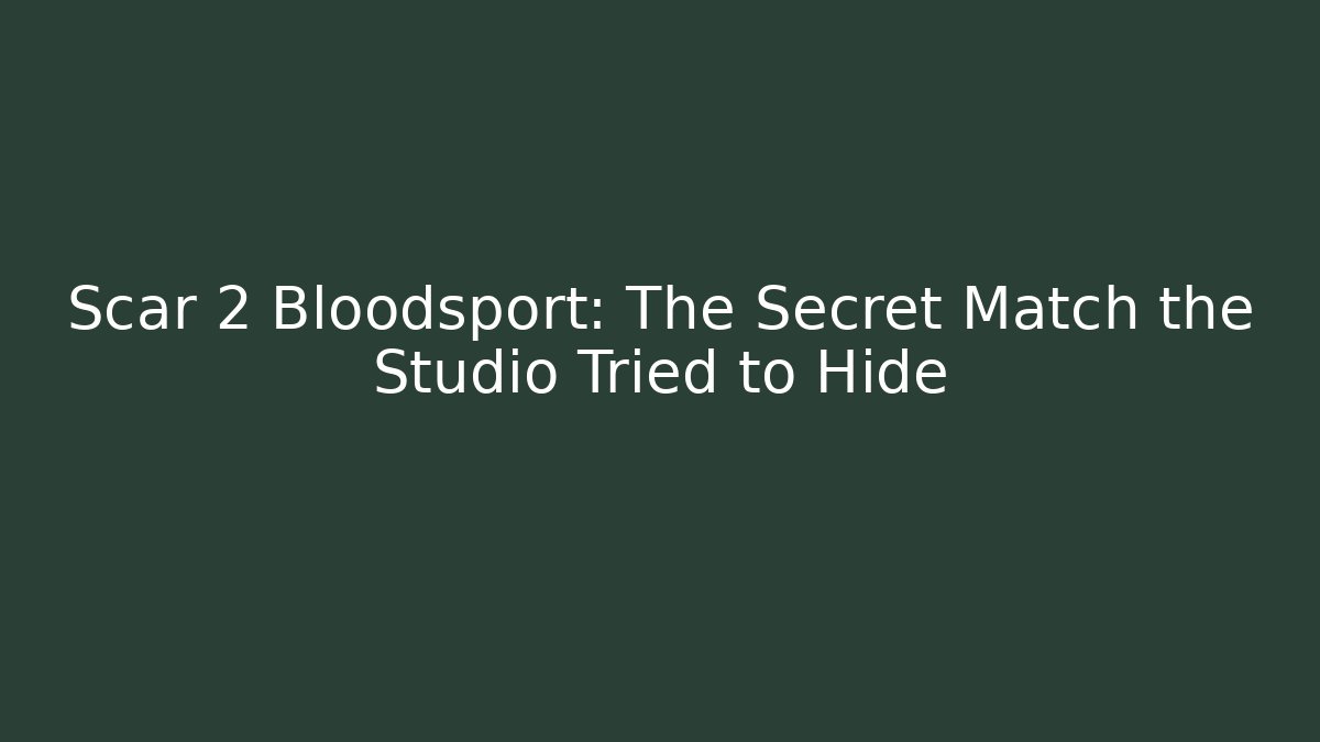 Scar 2 Bloodsport: The Secret Match the Studio Tried to Hide