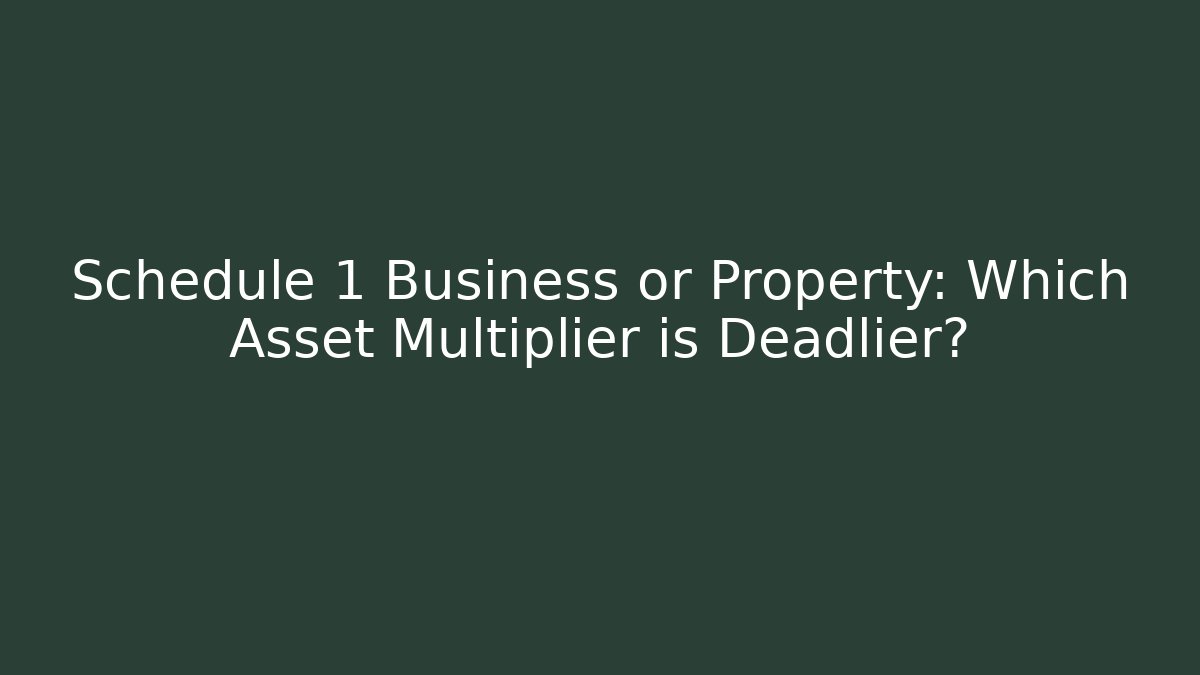 Schedule 1 Business or Property: Which Asset Multiplier is Deadlier?