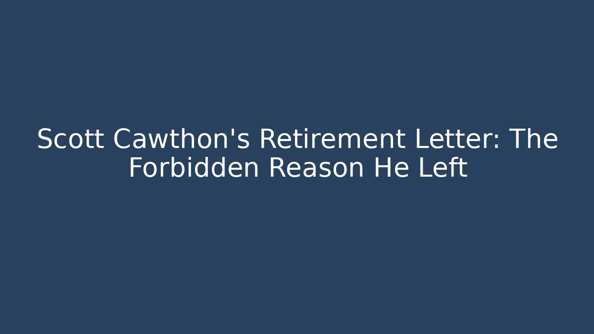 Scott Cawthon's Retirement Letter: The Forbidden Reason He Left