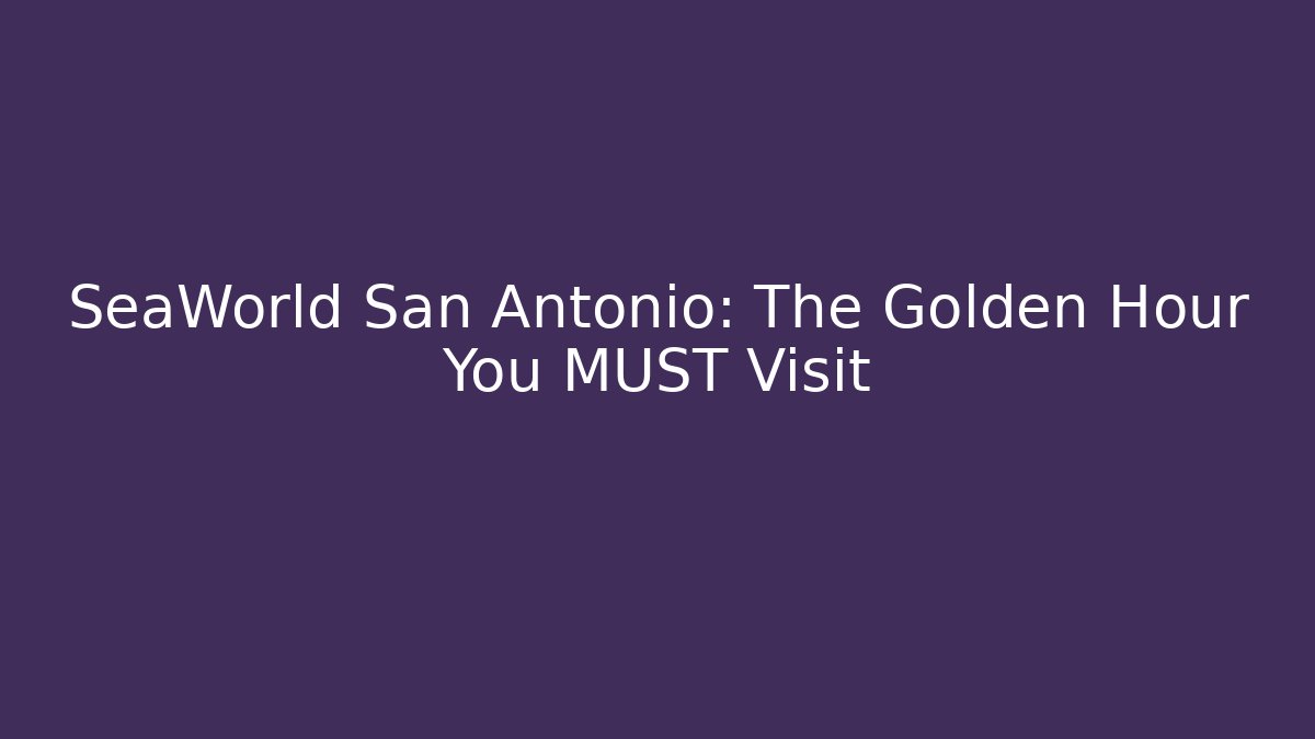 SeaWorld San Antonio: The Golden Hour You MUST Visit