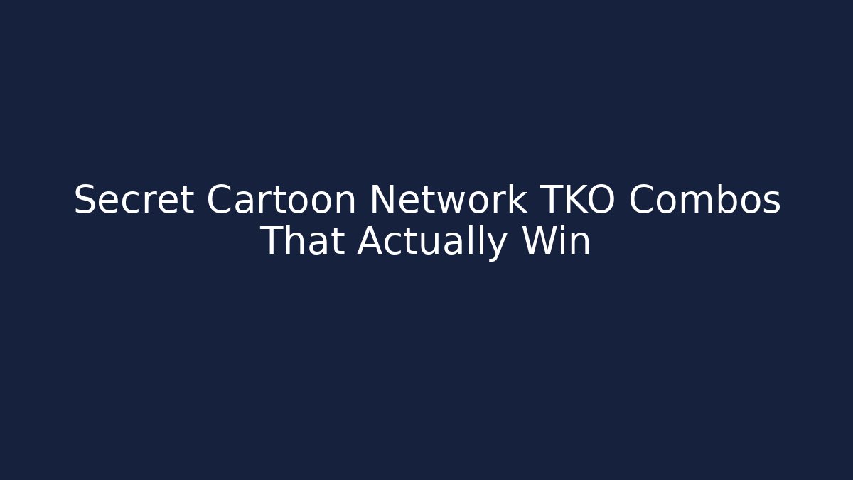 Secret Cartoon Network TKO Combos That Actually Win