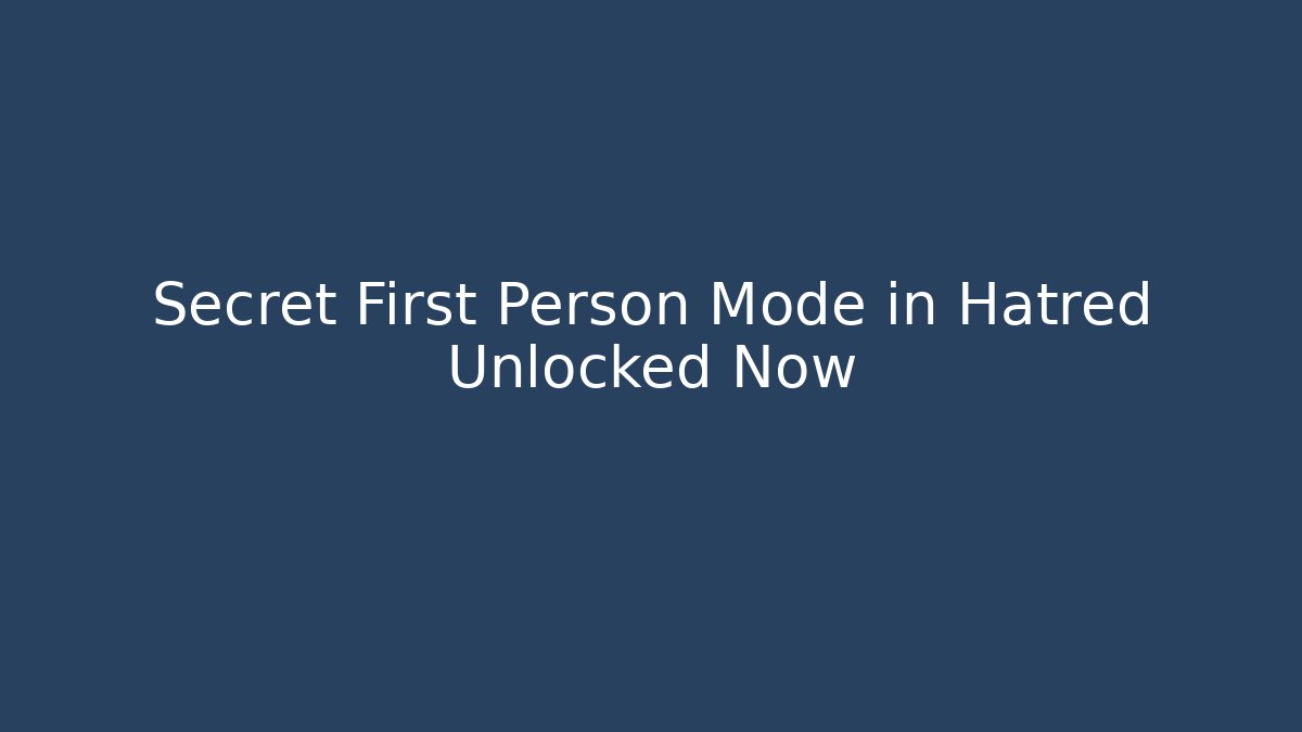 Secret First Person Mode in Hatred Unlocked Now - Felix Cat Insurance