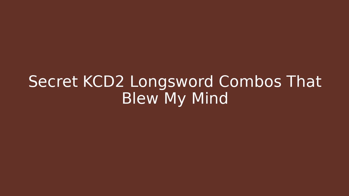 Secret KCD2 Longsword Combos That Blew My Mind