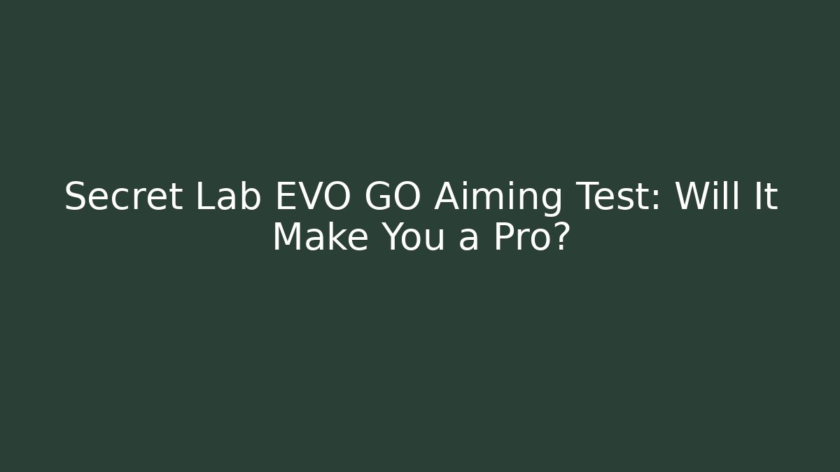 Secret Lab EVO GO Aiming Test: Will It Make You a Pro? - Felix Cat Insurance