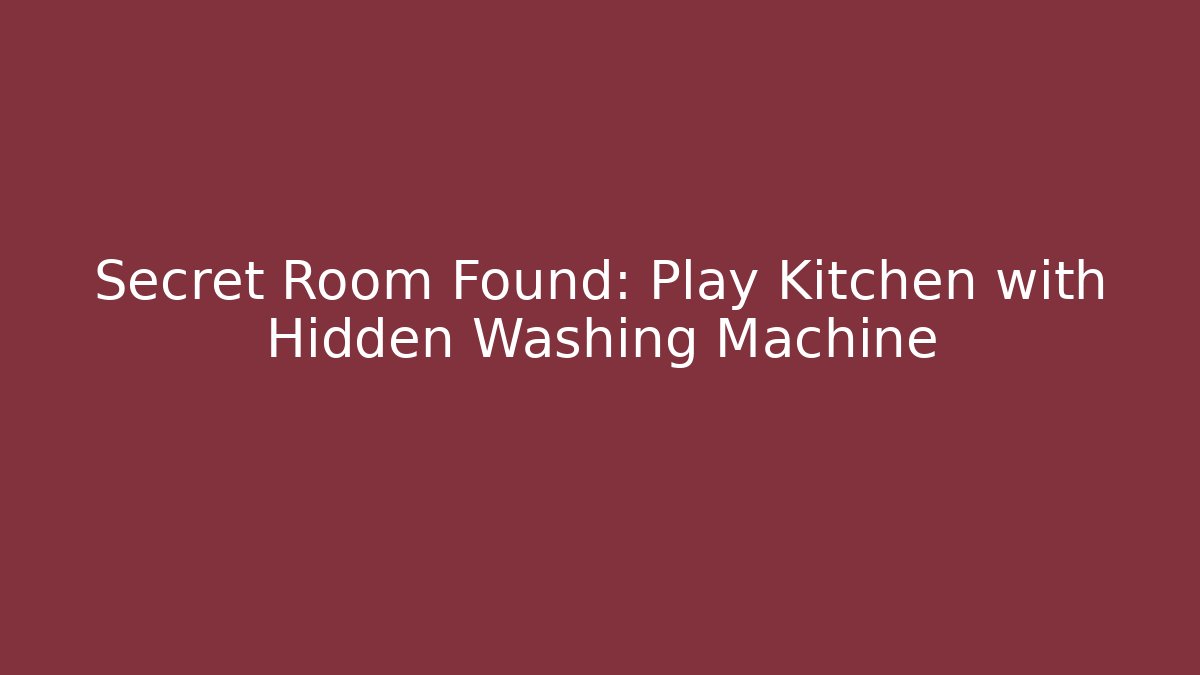 Secret Room Found: Play Kitchen with Hidden Washing Machine - Felix Cat Insurance