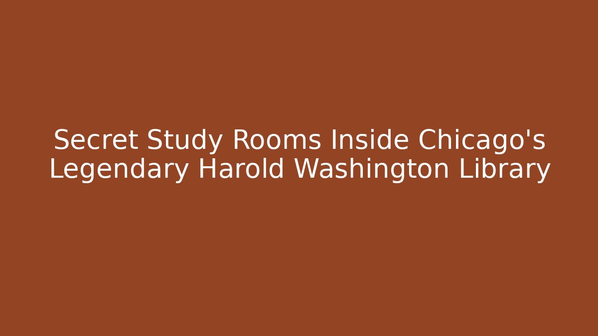 Secret Study Rooms Inside Chicago's Legendary Harold Washington Library - Felix Cat Insurance