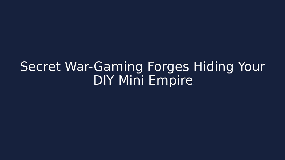 Secret War-Gaming Forges Hiding Your DIY Mini Empire