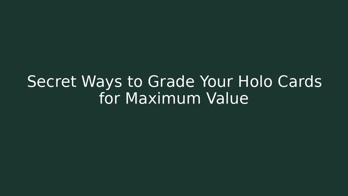 Secret Ways to Grade Your Holo Cards for Maximum Value