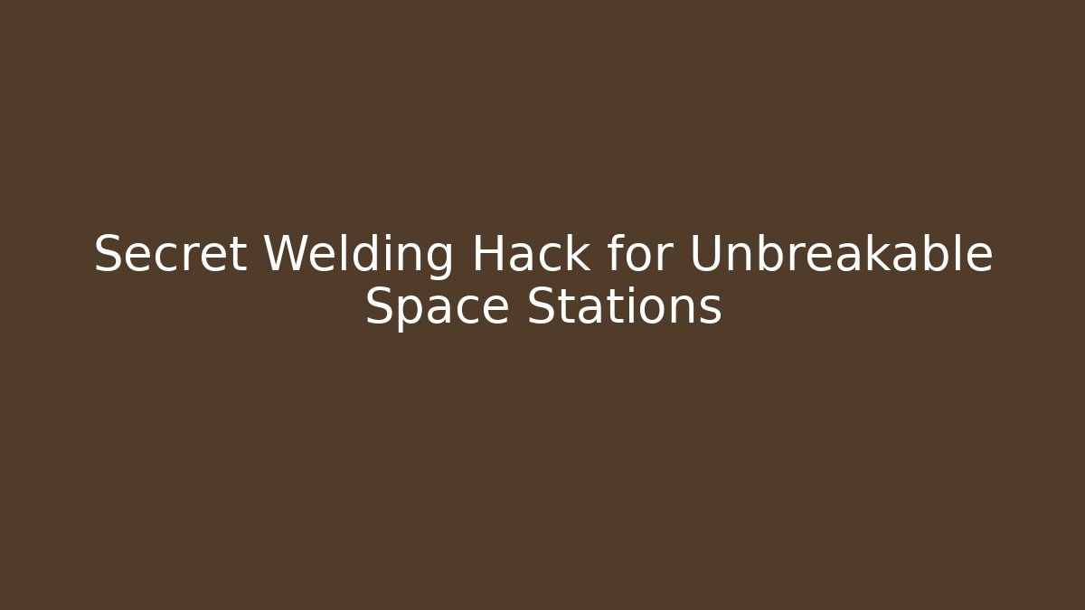 Secret Welding Hack for Unbreakable Space Stations