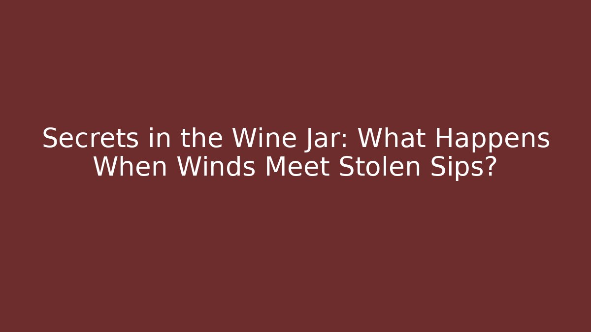Secrets in the Wine Jar: What Happens When Winds Meet Stolen Sips?